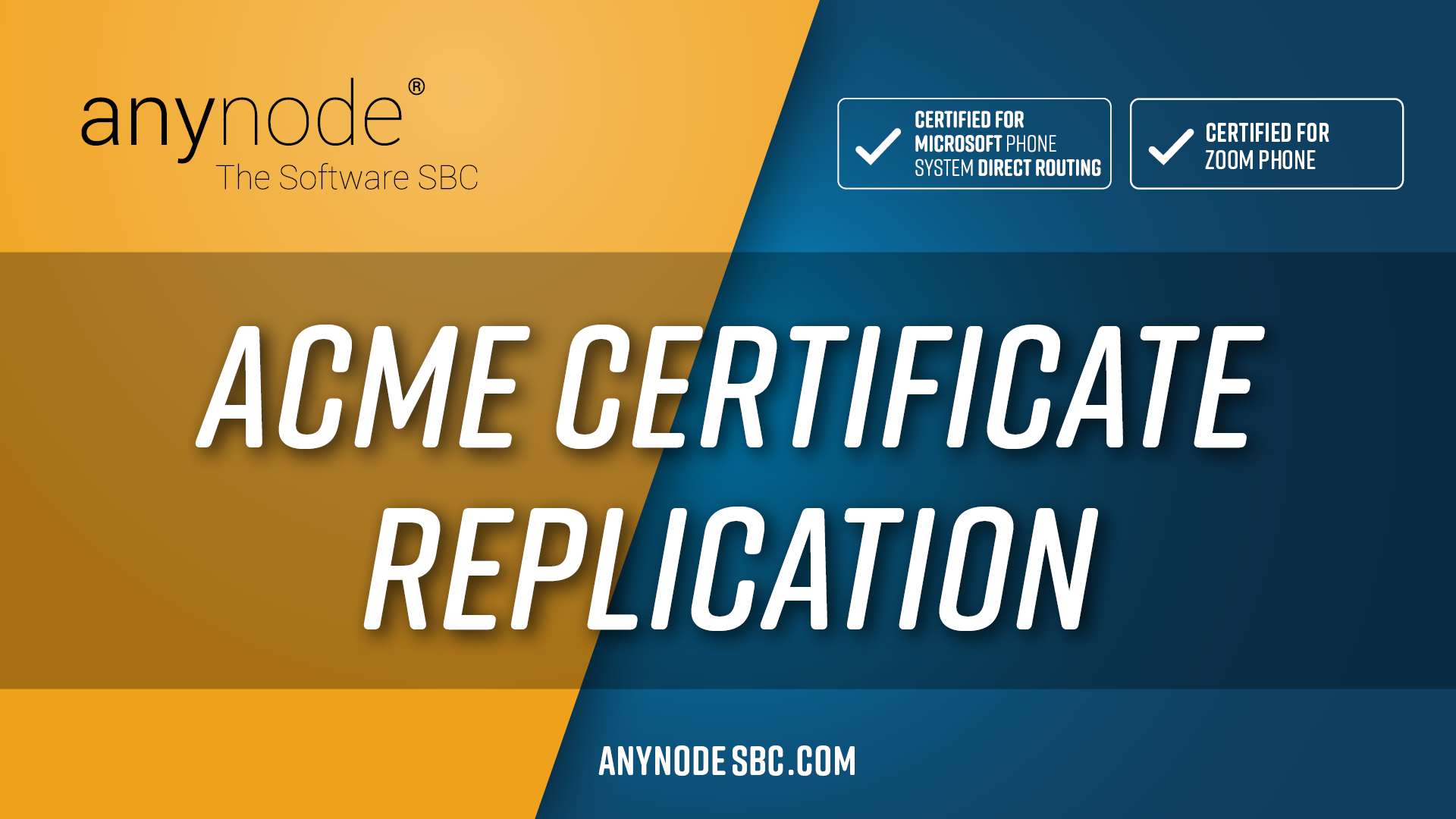 Feature ACME Certificate Replication